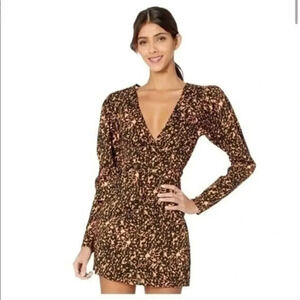 WEWOREWHAT BLANCA PRINTED WRAP MINI DRESS B752